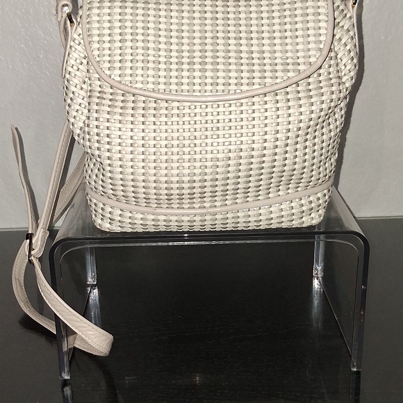Ganson Handbags - GANSON Chic Cream and Gray  Woven Women's Backpack